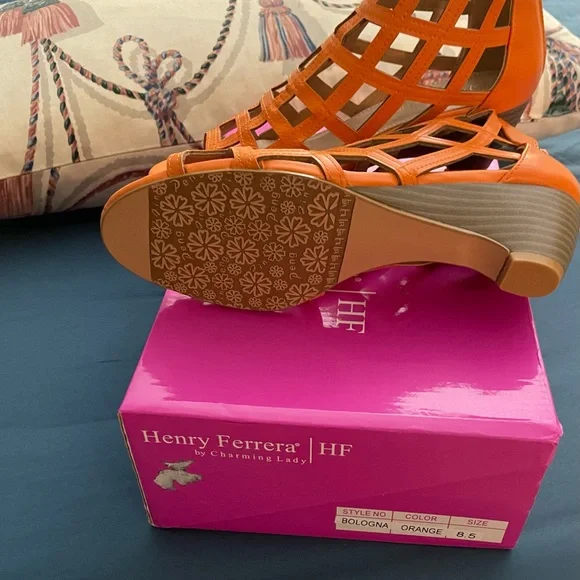 Orange Heeled Sandals - Picture 2 of 2